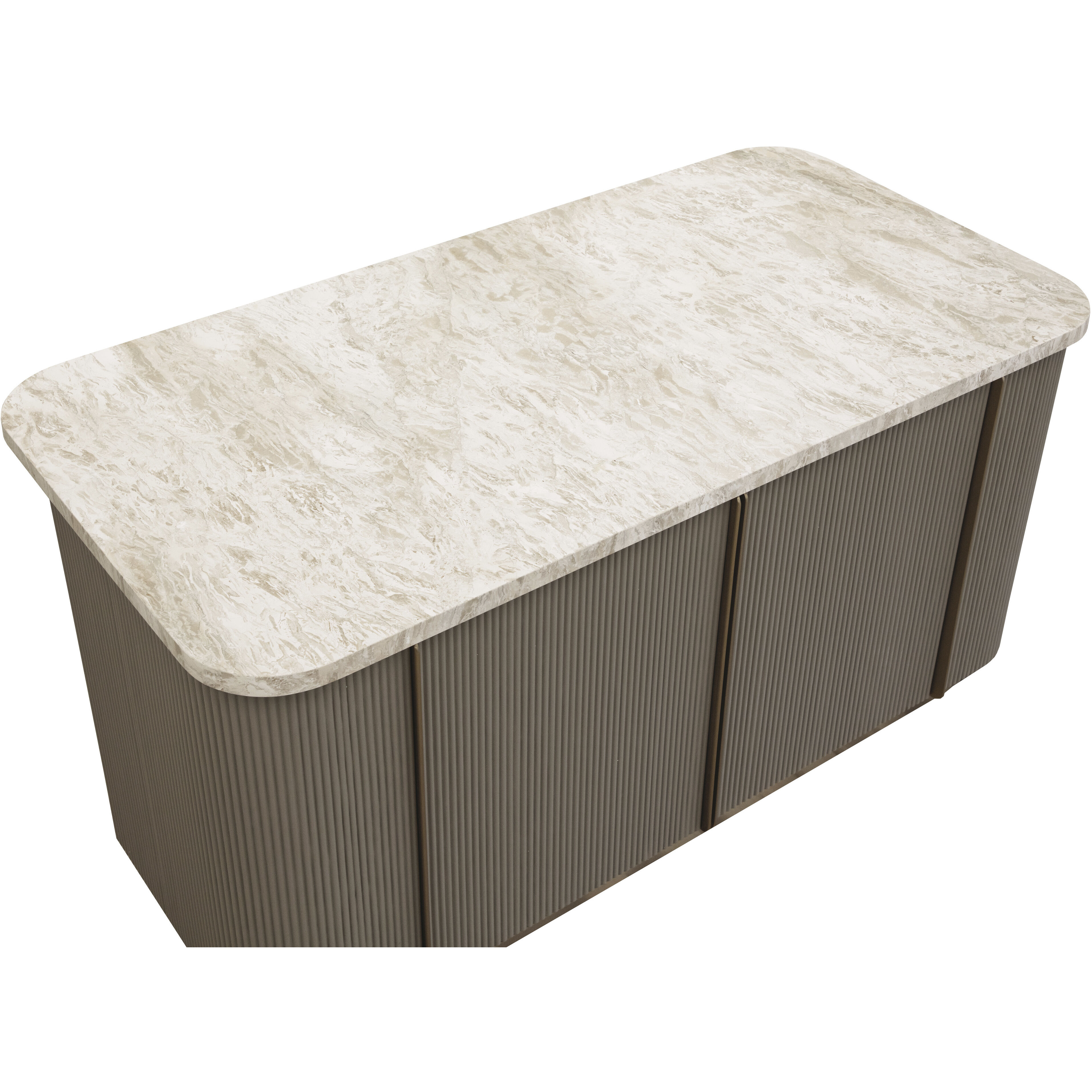 Cataldi Cappuccino / Brushed Gold Kitchen Island